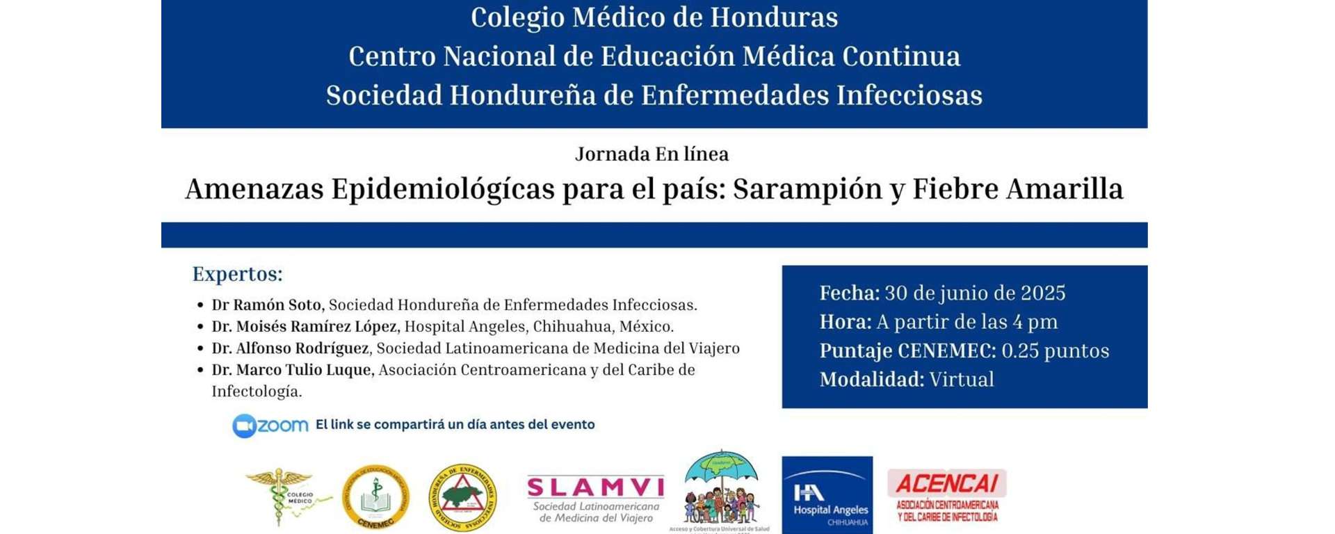 Jornada En línea: Amenazas Epidemiológicas para el país: Sarampión y Fiebre Amarilla